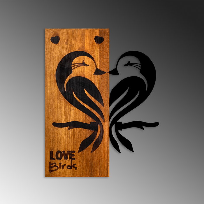 Wallity Love Birds 5 Escultura de pared de madera y metal Wallity Love Birds 5 Escultura de pared de madera y metal
